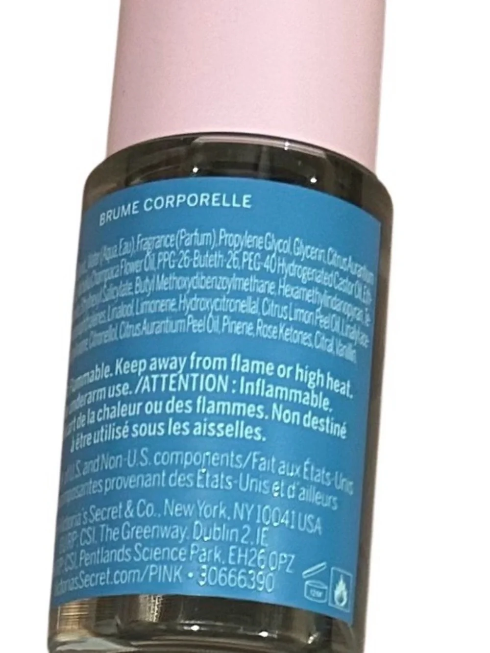 PINK Victoria's Secret Blue & Pink Body Mist Bottle